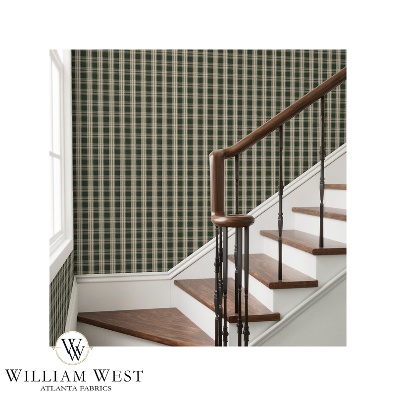 Cabin Plaid Pine & Stone Wallpaper