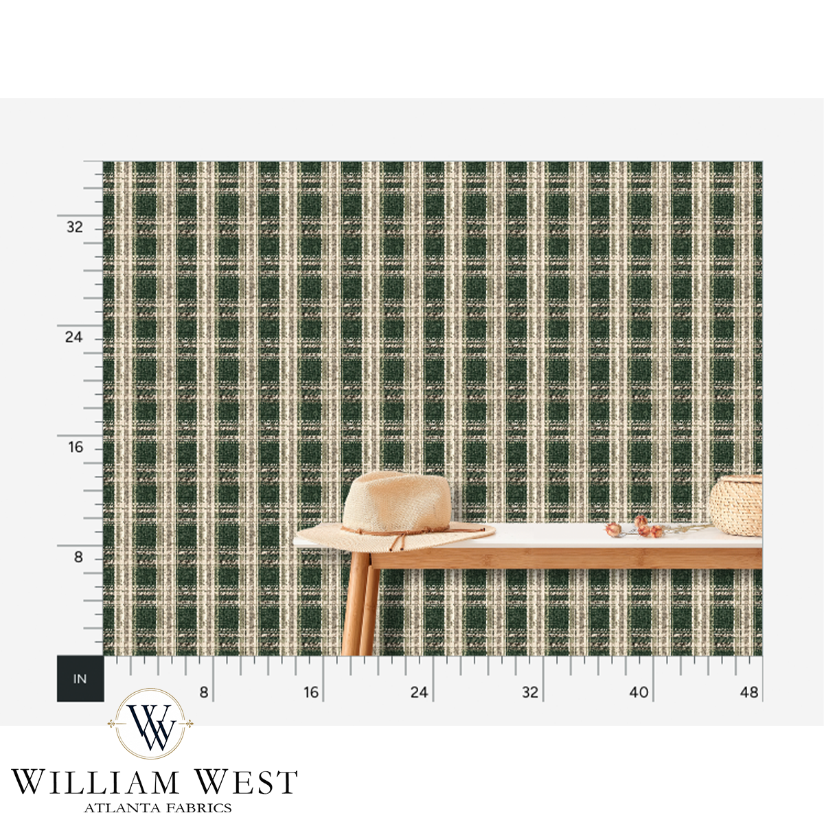 Cabin Plaid Pine & Stone Wallpaper
