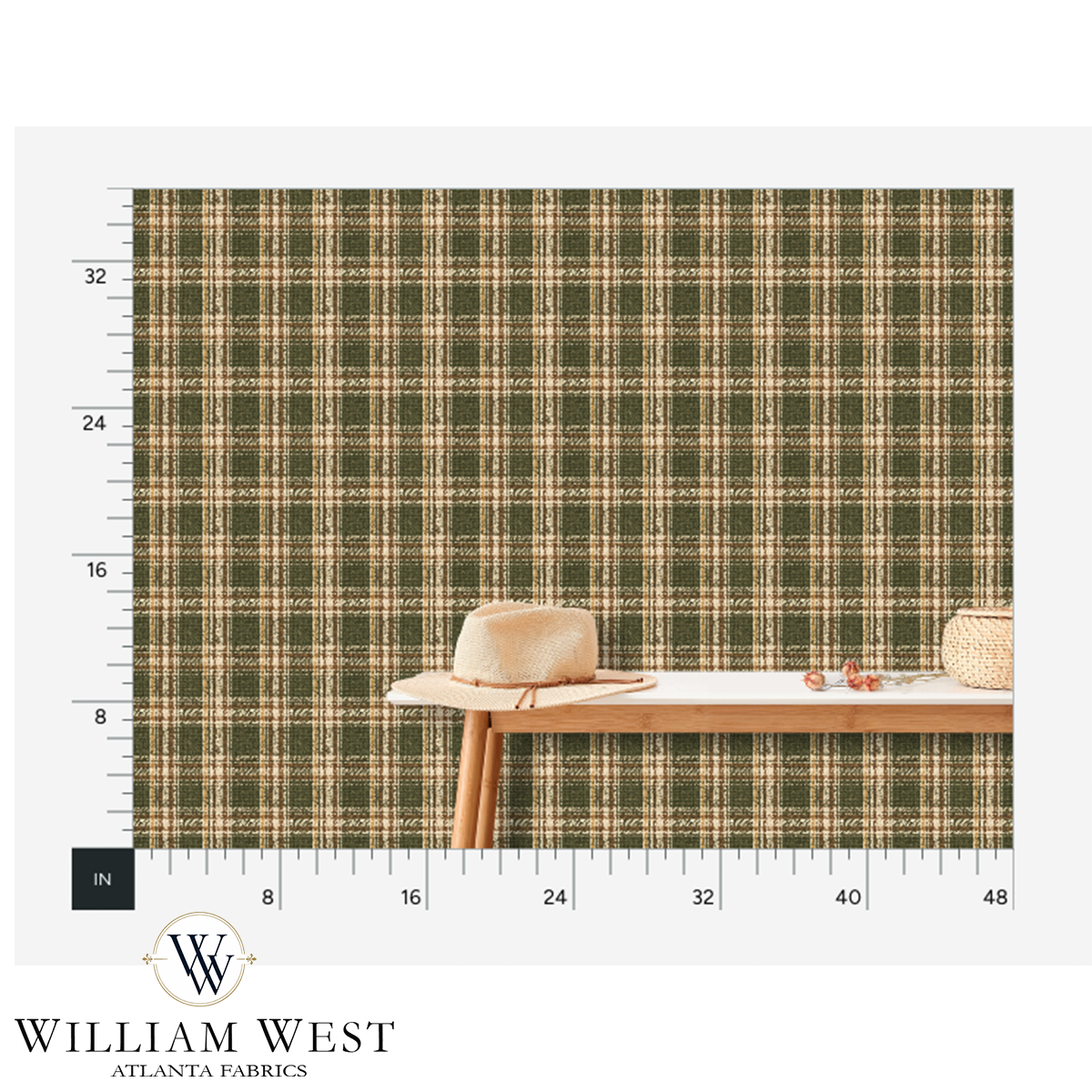 Cabin Plaid Prairie Grass Wallpaper