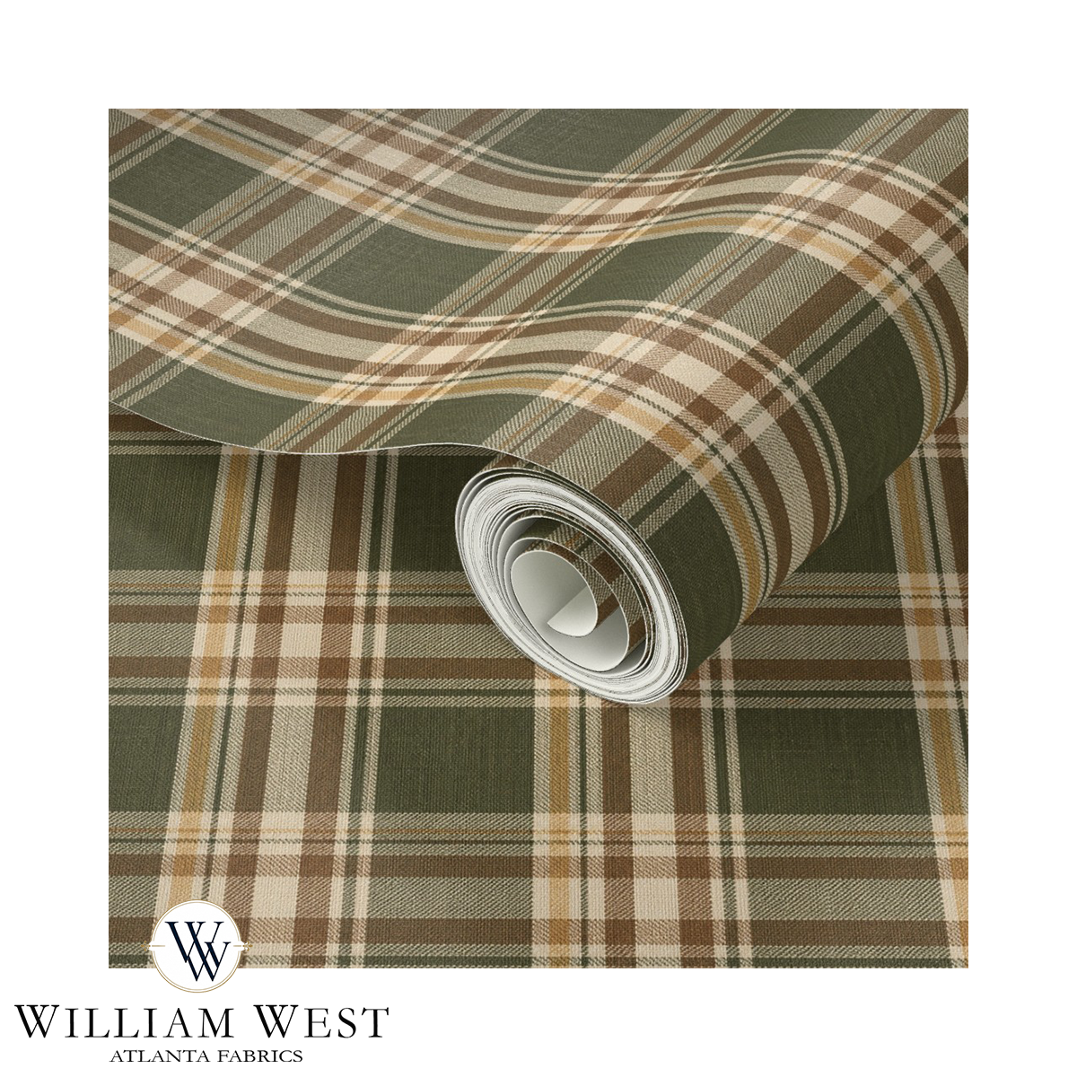Cabin Plaid Prairie Grass Wallpaper