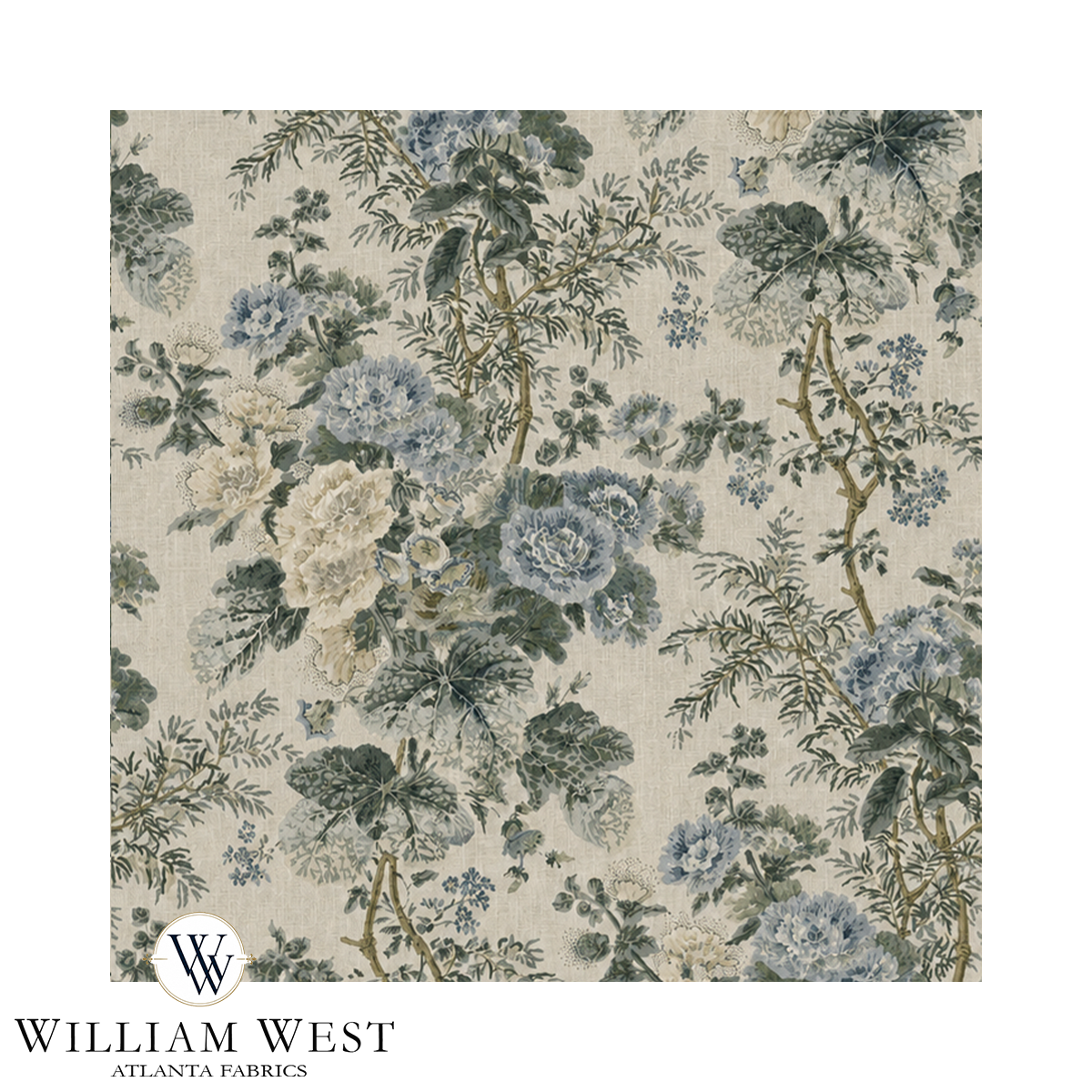 Cape Floral Pale Indigo