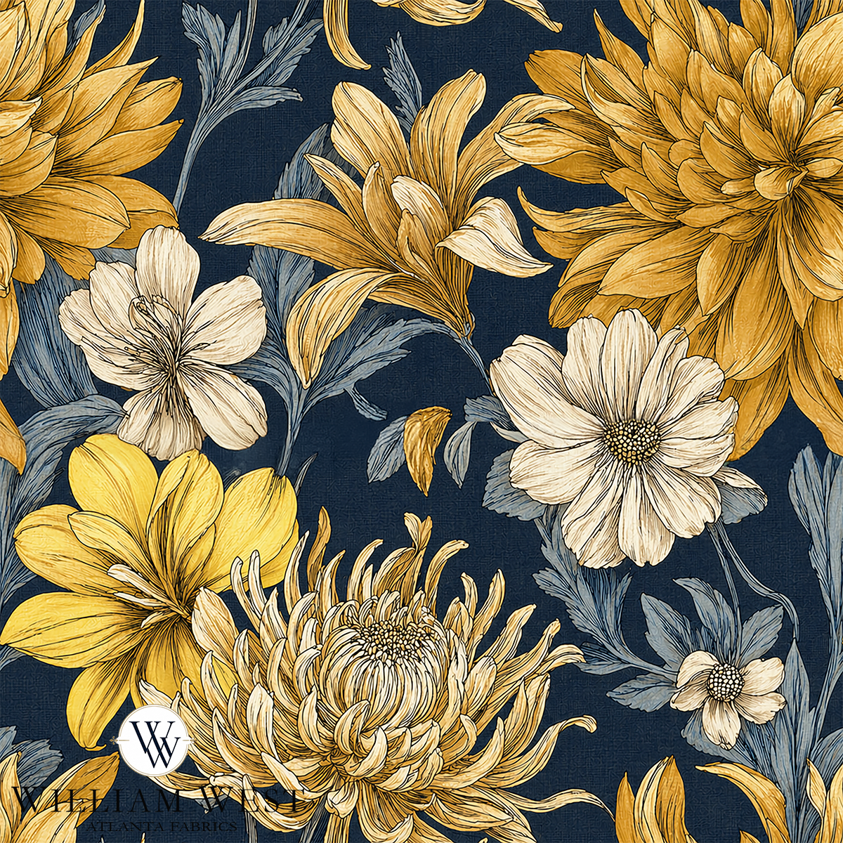 Atlanta Fabrics Cavetto Ochre Fabric | Atlanta Fabrics