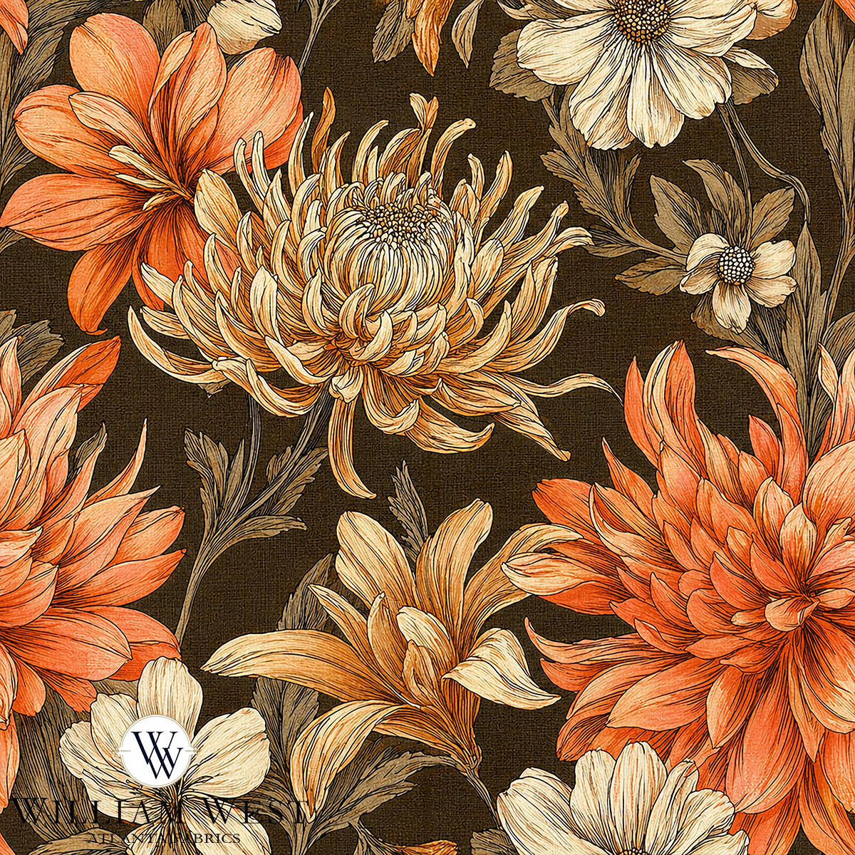 Atlanta Fabrics Cavetto Persimmon Fabric | Atlanta Fabrics