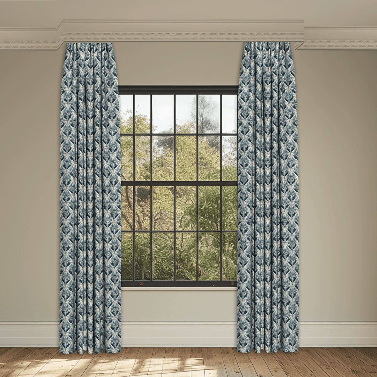 Clodius Blue Made to Measure Curtains