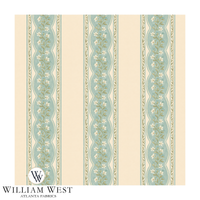Atlanta Fabrics Cottage Garland Duck Egg Fabric | Atlanta Fabrics