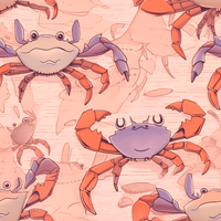 Atlanta Fabrics Crab Cakes Coral Fabric | Atlanta Fabrics