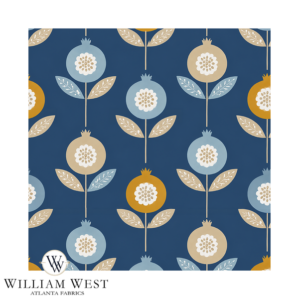 Atlanta Fabrics Cristalia Cobalt Fabric | Atlanta Fabrics