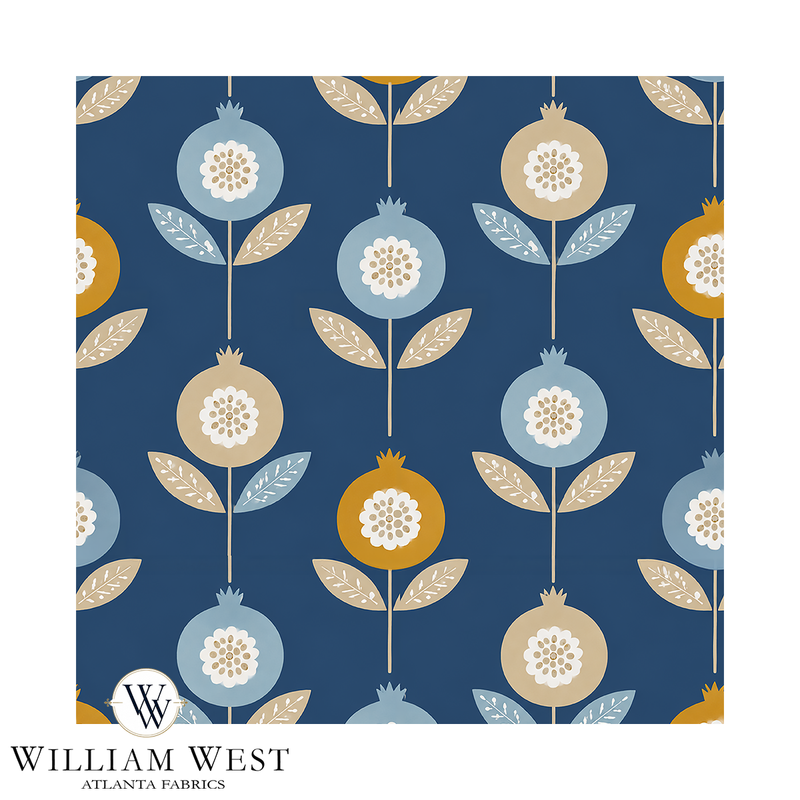 Atlanta Fabrics Cristalia Cobalt Fabric | Atlanta Fabrics