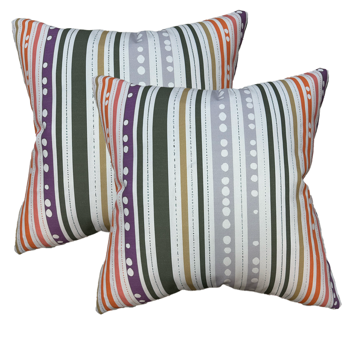 24x24 Dotted Stripe Multi Pillow Cover