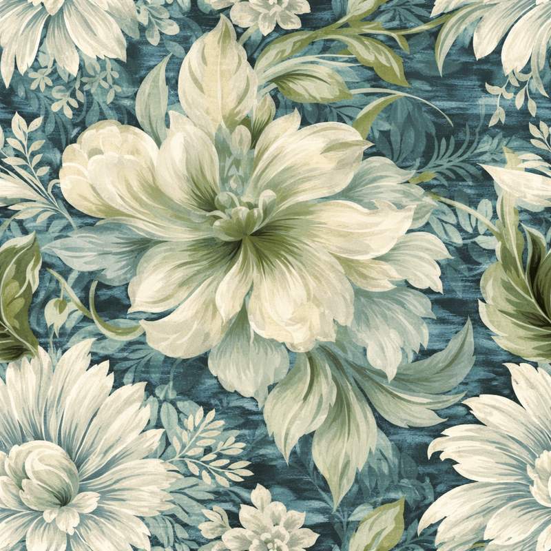 Atlanta Fabrics Ellis Landing Teal Fabric | Atlanta Fabrics