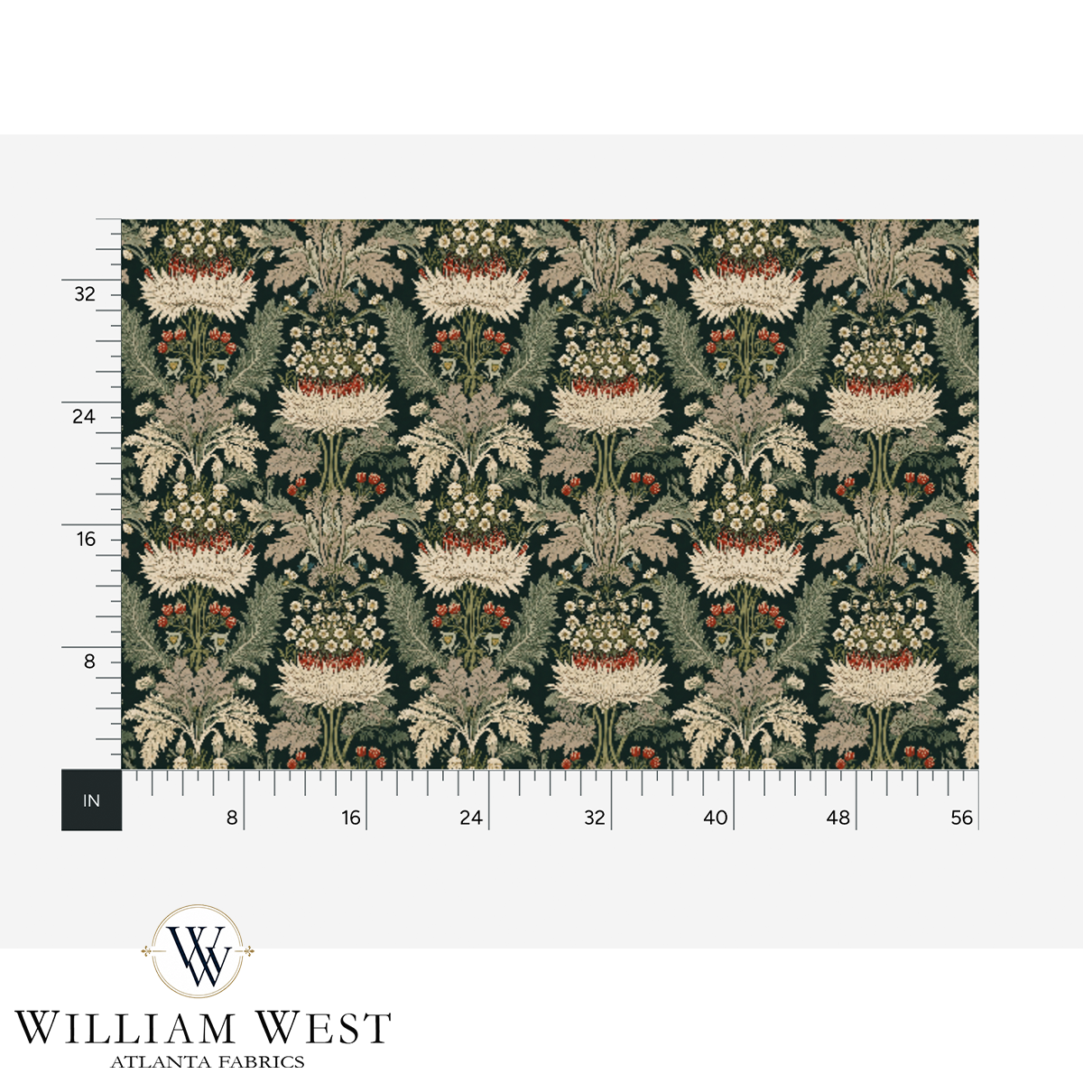 Atlanta Fabrics Elmstone Hall Teal Fabric | Atlanta Fabrics