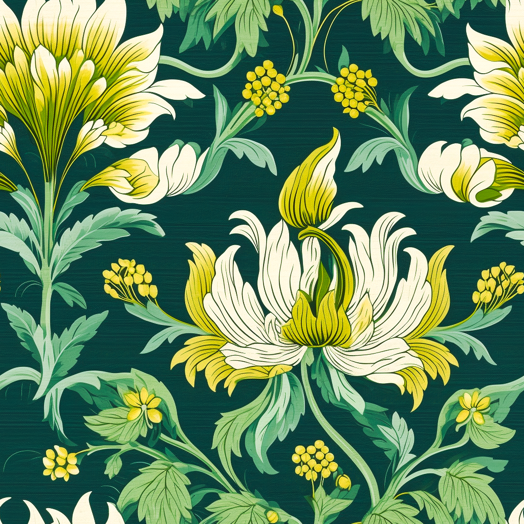 Atlanta Fabrics Embellished Story Green Fabric | Atlanta Fabrics