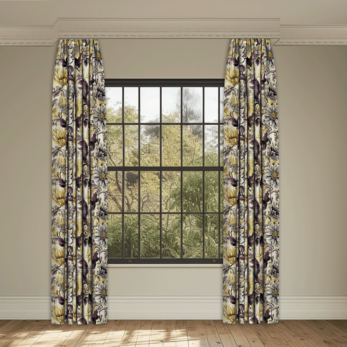 Emeline Mustard Made to Measure Curtains