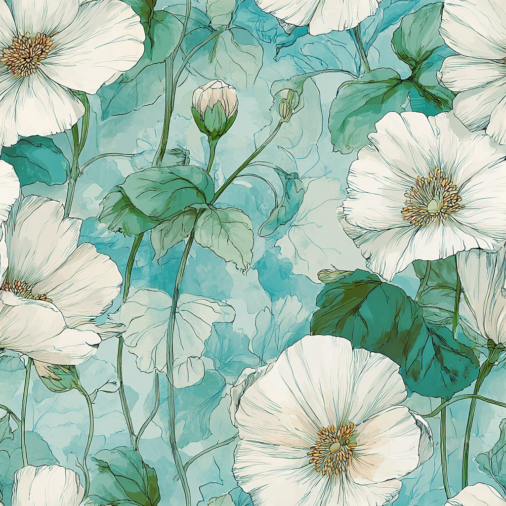 William West Designs Fablegarden Aqua Fabric | Atlanta Fabrics