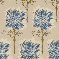 Faded Garden Reverie Denim Wallpaper