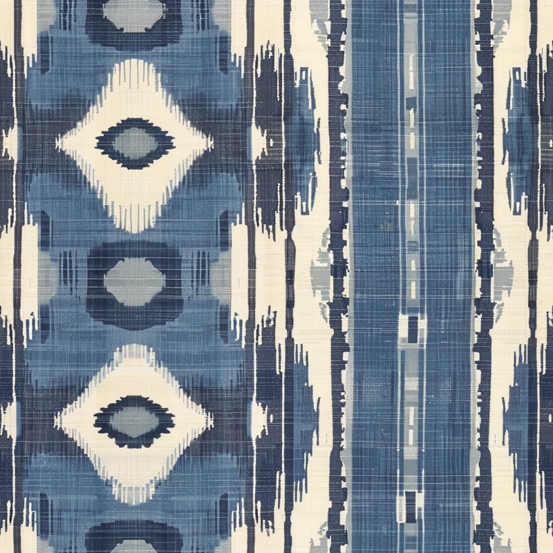 William West Designs Fireside Ikat Navy Fabric | Atlanta Fabrics