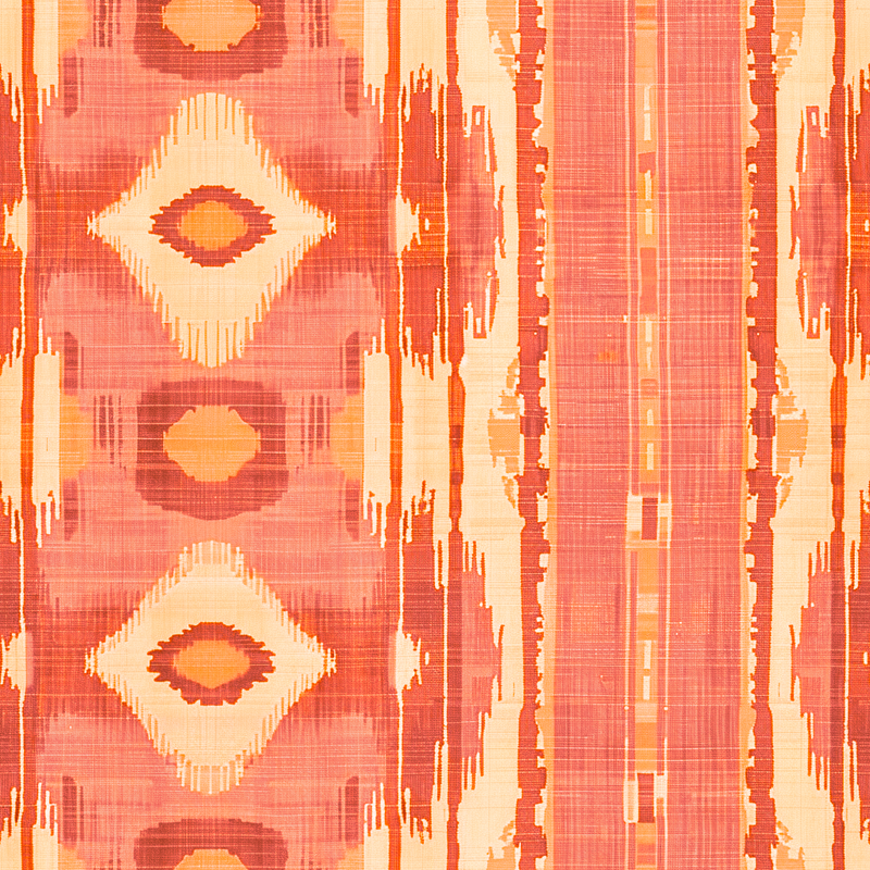 William West Designs Fireside Ikat Pink Grapefruit Fabric | Atlanta Fabrics