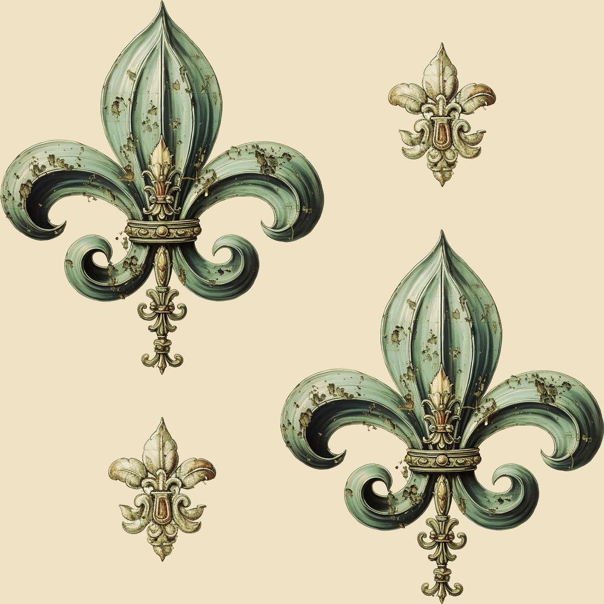 Fleur De Lis Gris