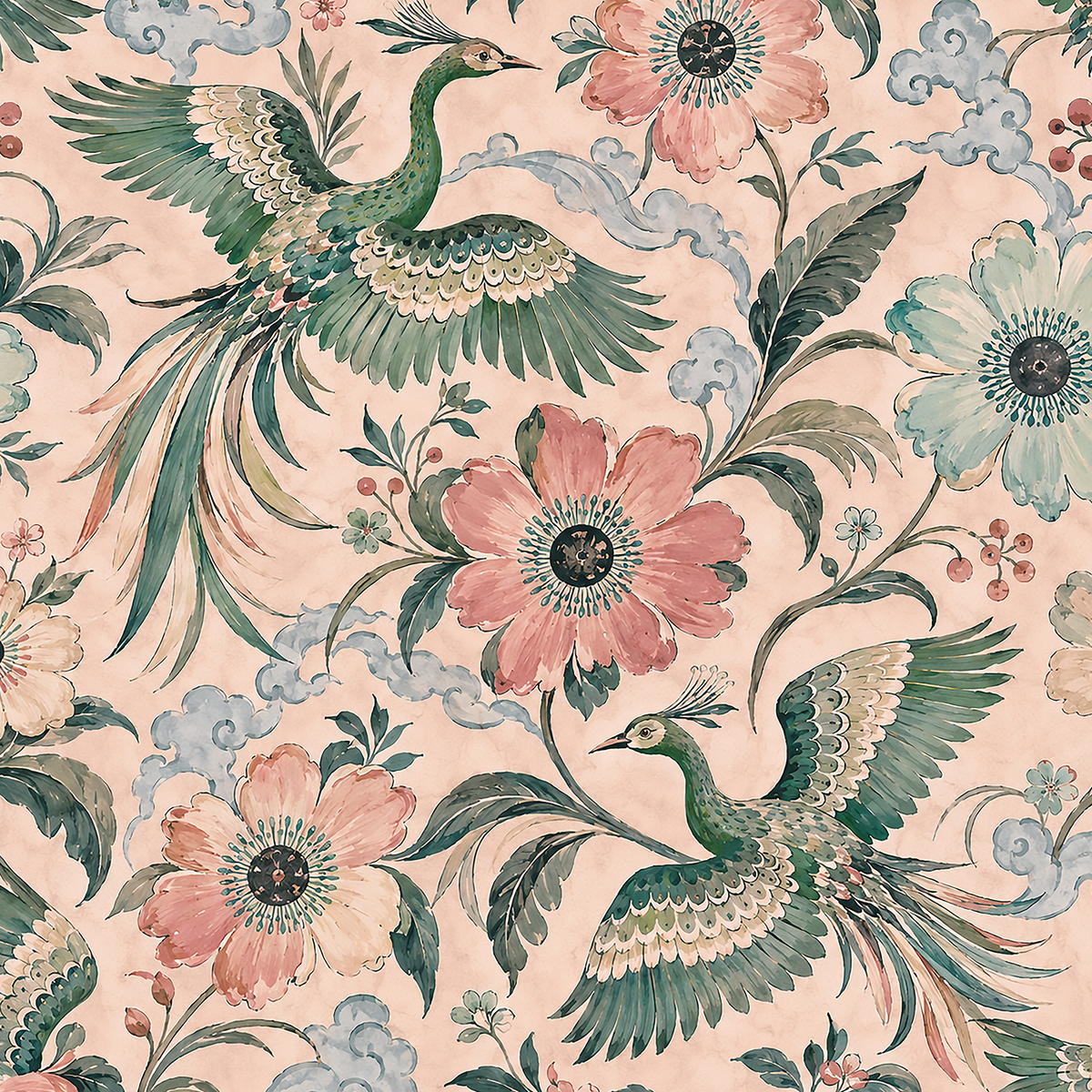 Flight Through Eden Pink Wallpaper