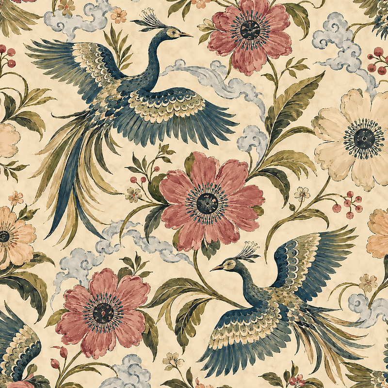 Atlanta Fabrics Flight Through Eden Vanilla Wallpaper Wallpaper | Atlanta Fabrics