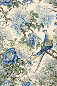 Atlanta Fabrics Florentine Garden Bleu Fabric | Atlanta Fabrics