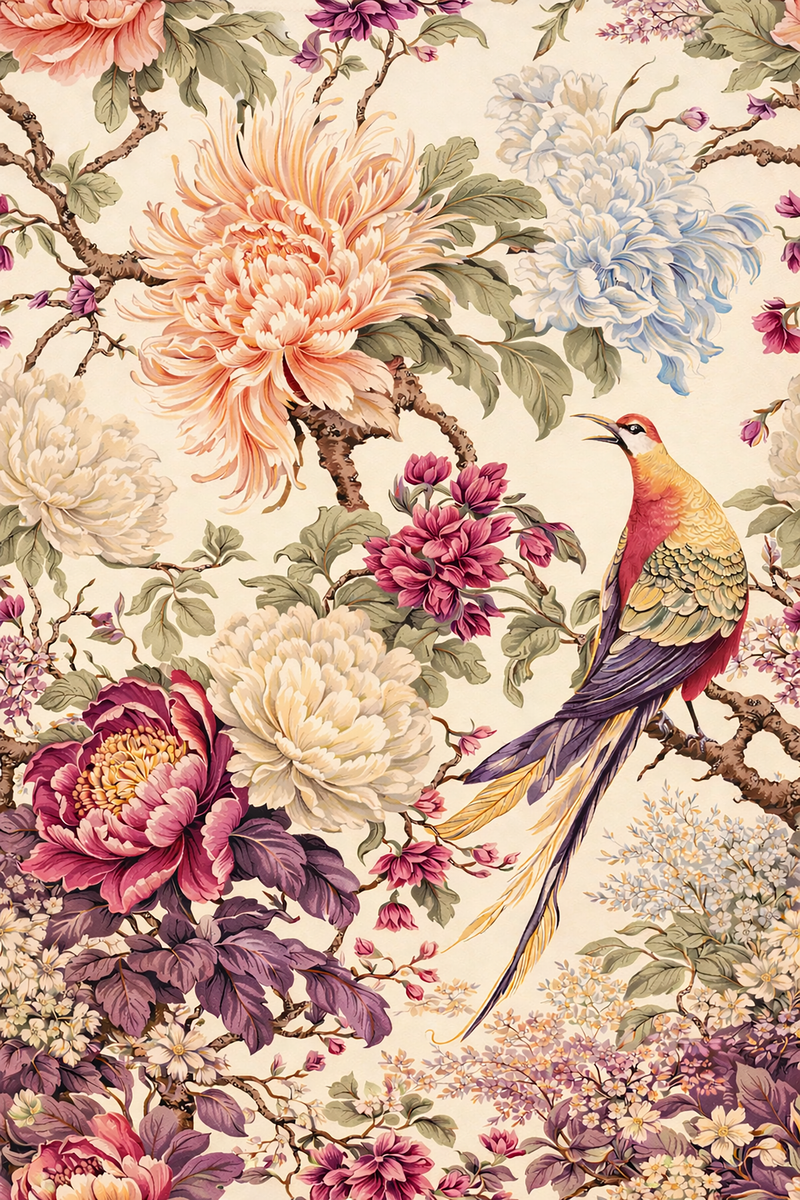 Atlanta Fabrics Florentine Garden Mulberry Fabric | Atlanta Fabrics