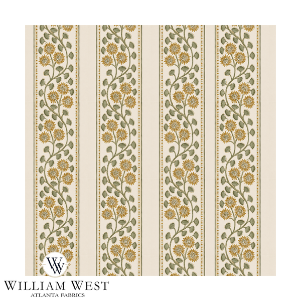 Atlanta Fabrics Folkflower Trail Dijon Fabric | Atlanta Fabrics