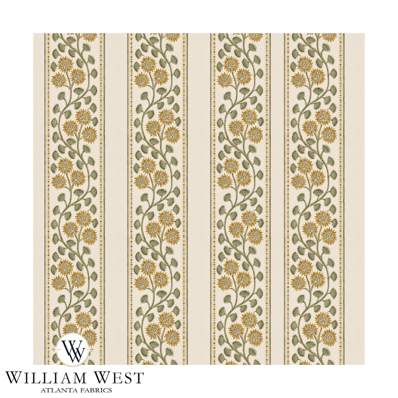 Atlanta Fabrics Folkflower Trail Dijon Fabric | Atlanta Fabrics