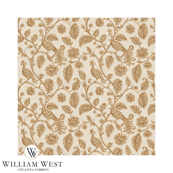 Atlanta Fabrics Foxglove Walk Ochre Fabric | Atlanta Fabrics