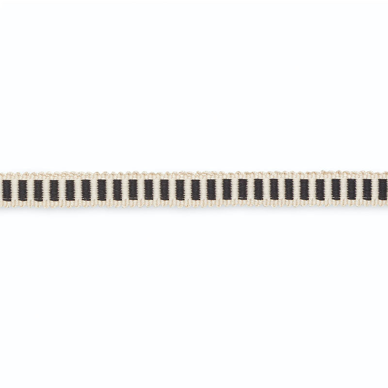 Schumacher CLAUDINE COTTON GIMP SNOW/OBSIDIAN Trim | Atlanta Fabrics