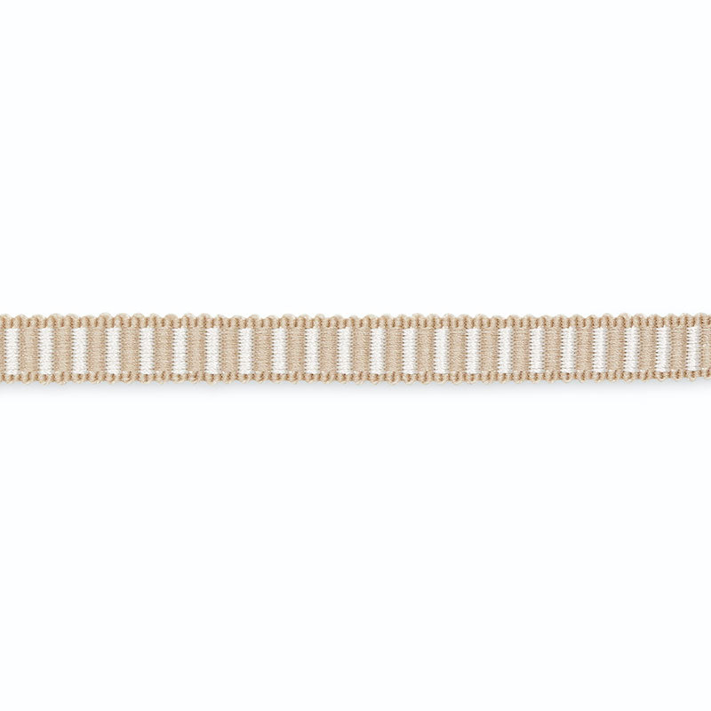 Schumacher CLAUDINE RAYON GIMP 1/2" SANDSTONE/WHITE Trim | Atlanta Fabrics