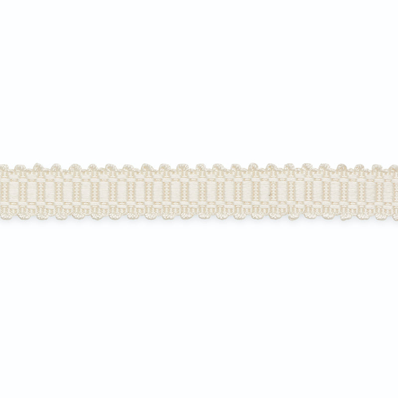 Schumacher MIKAYLA GIMP SILK W/PICOT 3/4" BLANC Trim | Atlanta Fabrics