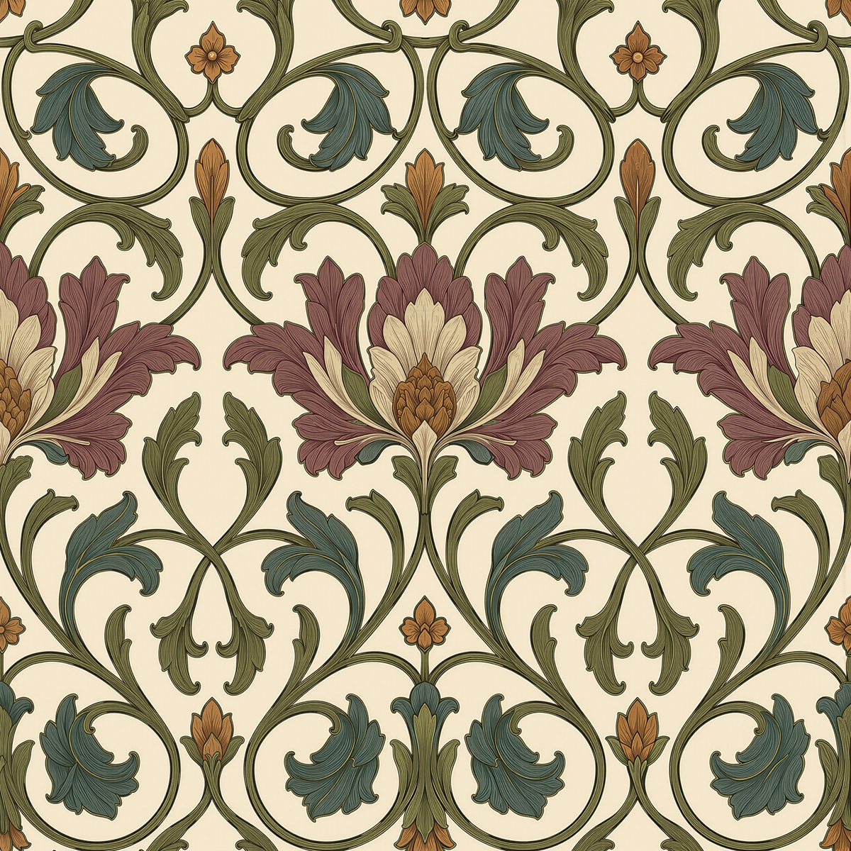 Garden Arabesque Aubergine