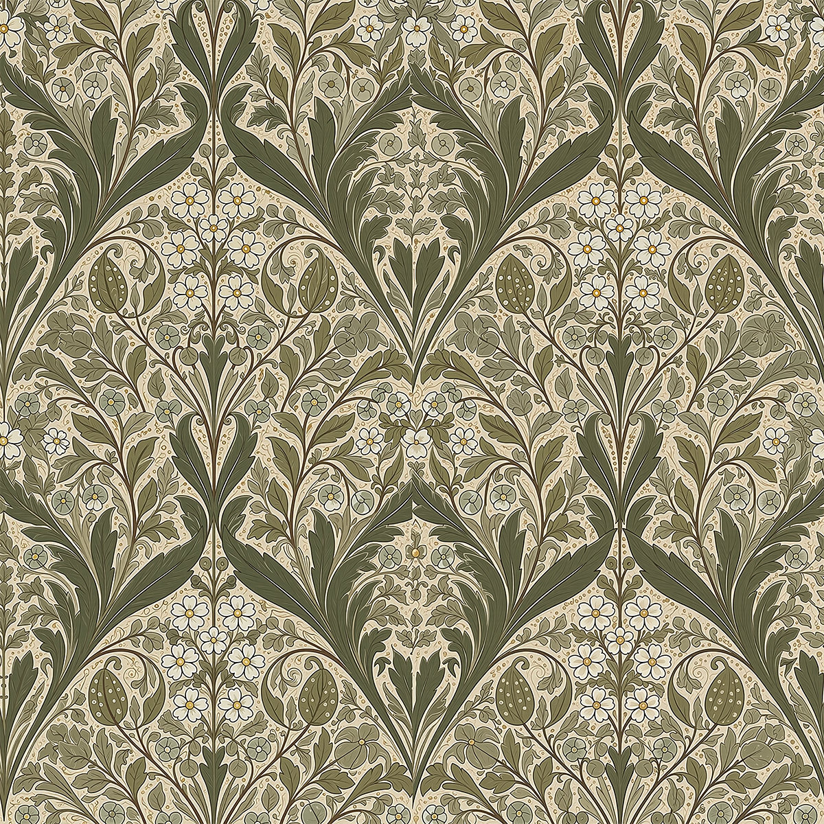 Atlanta Fabrics Garden at the Oak Olive Fabric | Atlanta Fabrics