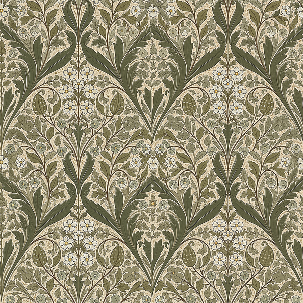 Atlanta Fabrics Garden at the Oak Olive Fabric | Atlanta Fabrics