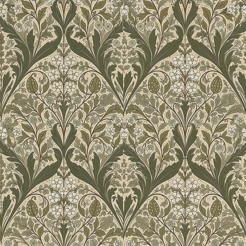Atlanta Fabrics Garden at the Oak Olive Fabric | Atlanta Fabrics