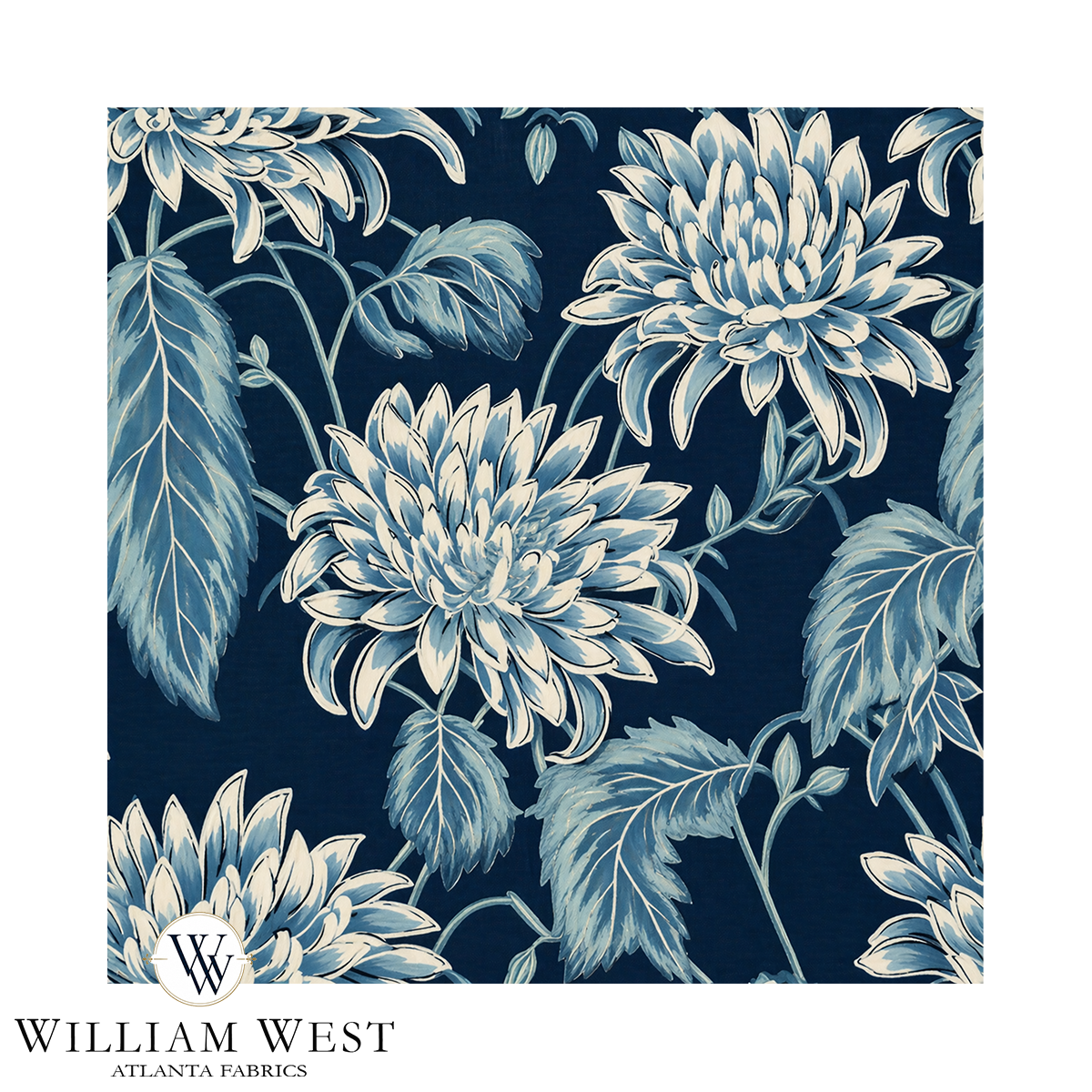 Atlanta Fabrics Georgina Blue Fabric | Atlanta Fabrics