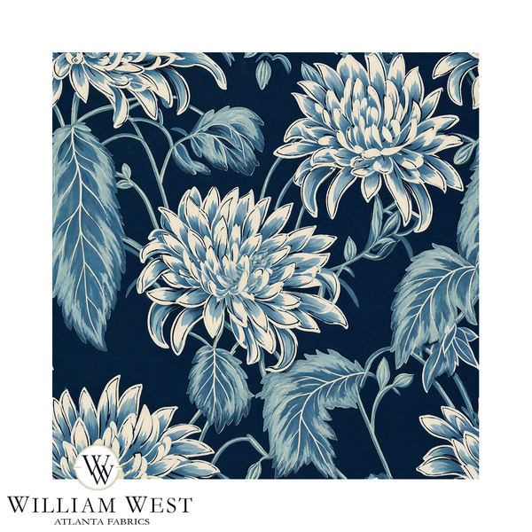 Atlanta Fabrics Georgina Blue Fabric | Atlanta Fabrics