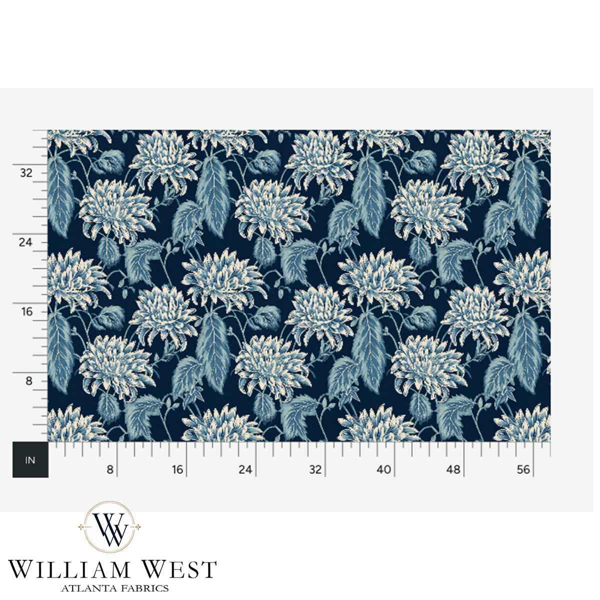 Atlanta Fabrics Georgina Blue Fabric | Atlanta Fabrics