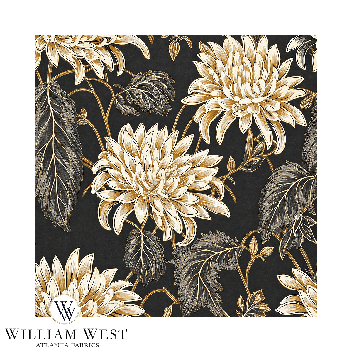 Atlanta Fabrics Georgina Charcoal Fabric | Atlanta Fabrics