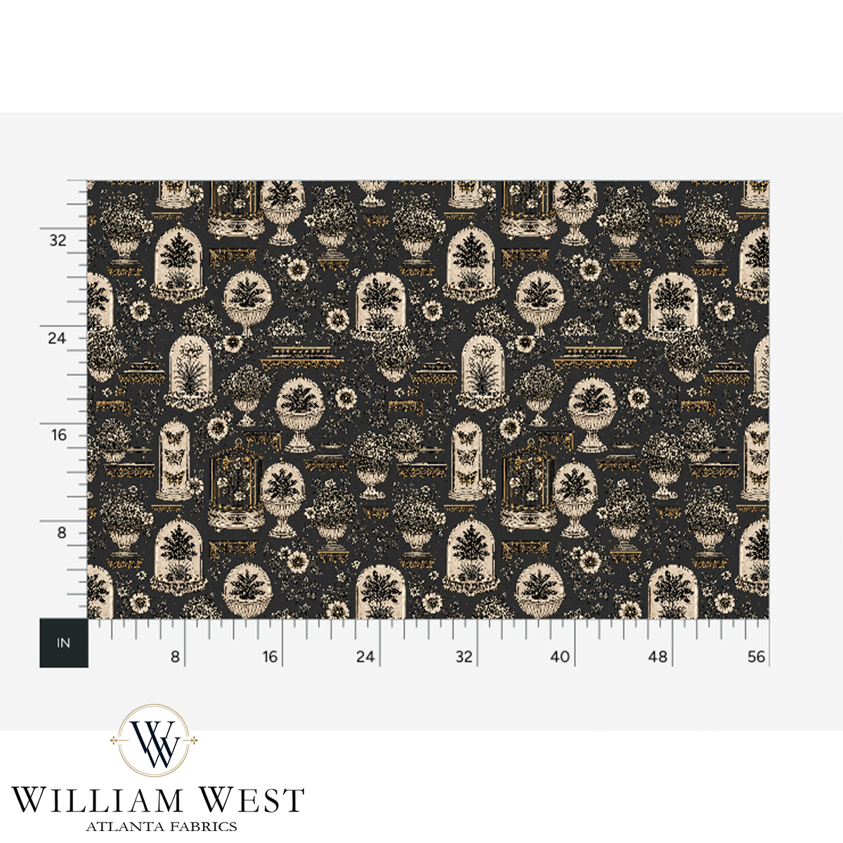 Atlanta Fabrics Glensheen Noir Fabric | Atlanta Fabrics