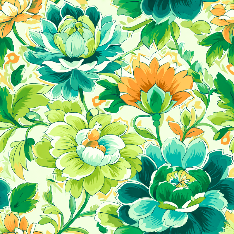 Atlanta Fabrics Gypsy Garden Aqua Fabric | Atlanta Fabrics