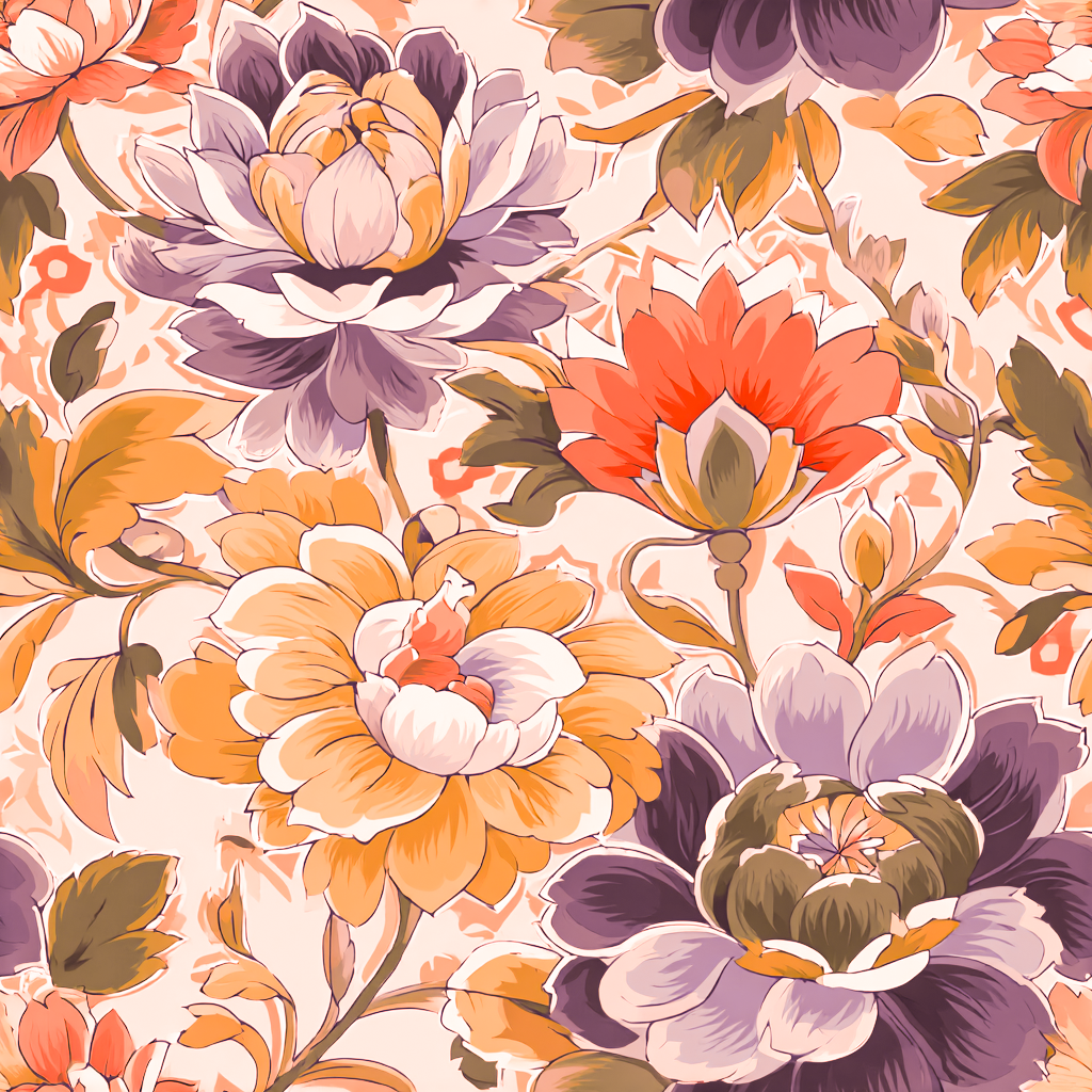 Atlanta Fabrics Gypsy Garden Orange Fabric | Atlanta Fabrics