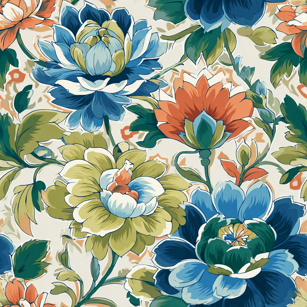 Atlanta Fabrics Gypsy Garden Sapphire Fabric | Atlanta Fabrics
