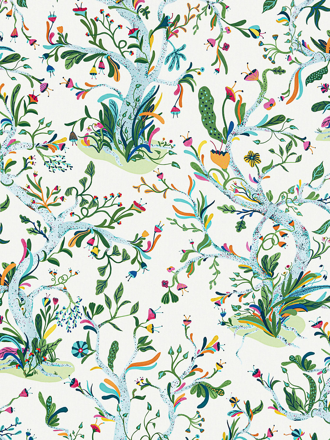 Hinson ENCHANTED MEADOW AQUA HN 0001 16654 Fabric | Atlanta Fabrics