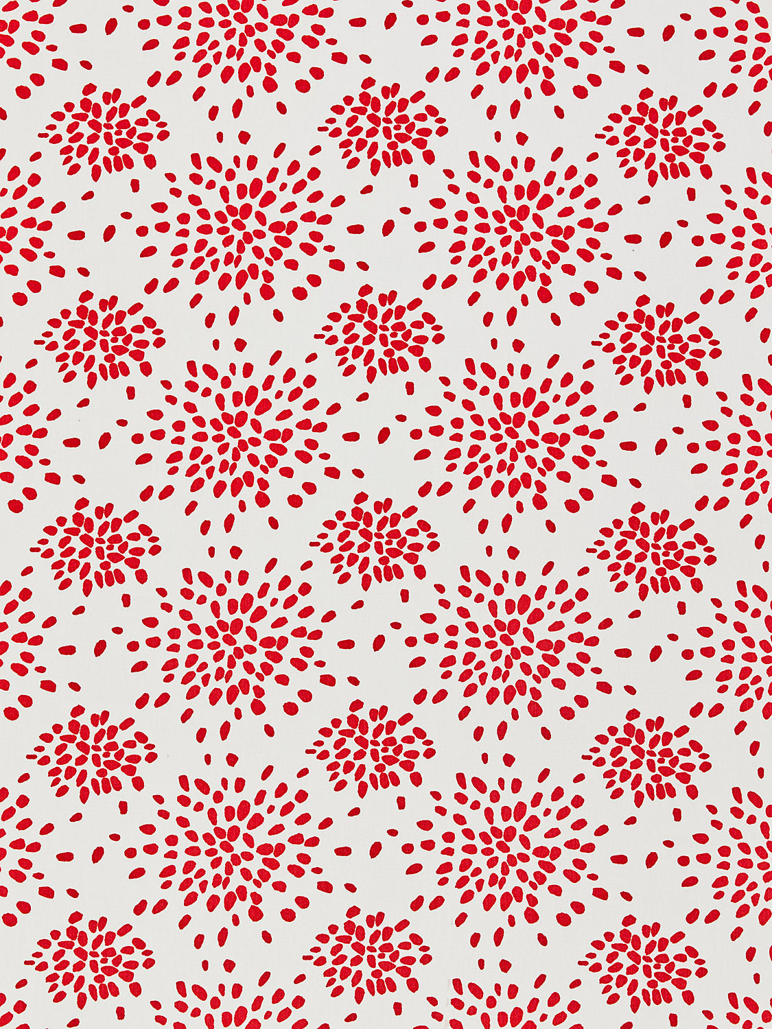 FIREWORKS COTTON PRINT RED ON WHITE