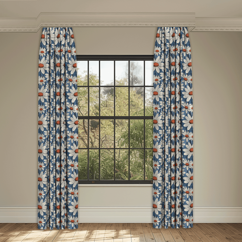 Half Hearted Steel Blue Made to Measure Curtains