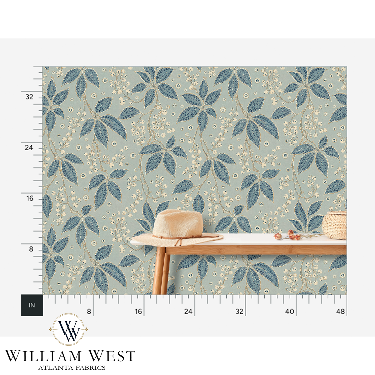 Hedgerow Berries Blue Wallpaper