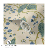 Hedgerow Berries Green Wallpaper