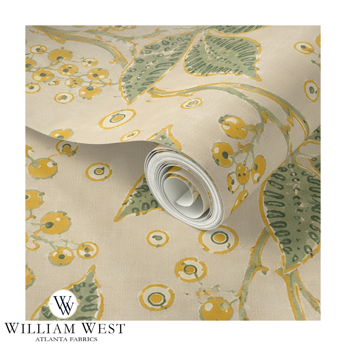 Hedgerow Berries Parchment Wallpaper
